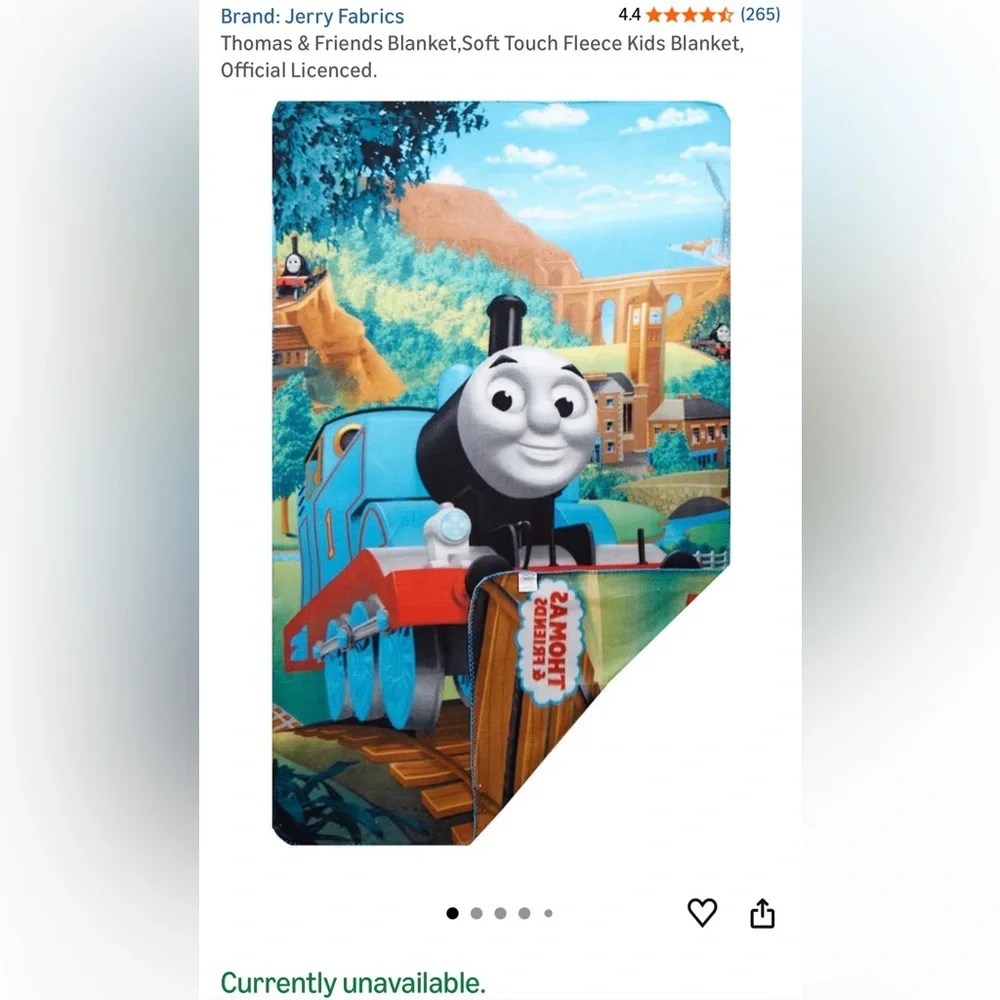 🚂 Thomas & Friends Fleece Blanket | Kids Character Throw | Jerry Fabrics - Picture 9 of 13